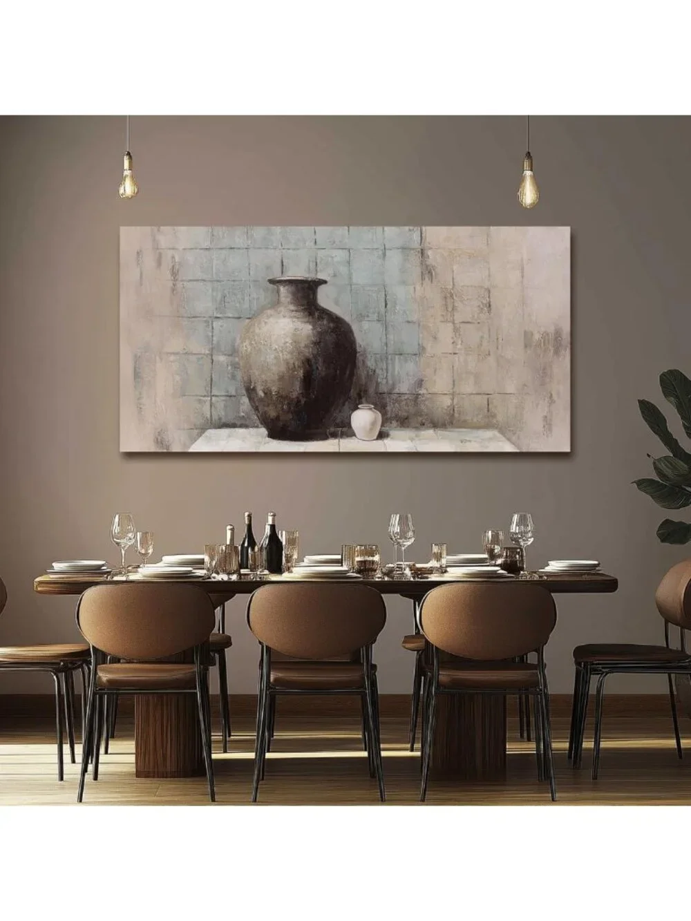 Vintage Abstract Still Life Canvas Art - Textured Framed Wall Decor 20